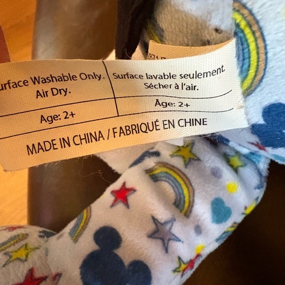 Mickey Mouse Plush Blue Pajamas With Rainbows Stars Hearts Just Play - Picture 6 of 6